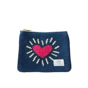 Pink Lemonade Soft Knit Heart‎ Motif Zip Pouch Cosmetic Bag